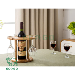 Countertop <b>Wine</b> <b>Glass</b> Rack Tabletop Bamboo <b>Wine</b> Bottle <b>Holder</b> <b>Wine</b> <b>Glasses</b> Storage Stand,Holds 6 <b>Glasses</b> and 1 Bottle - Product Image 3