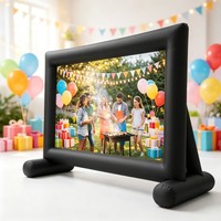 Écran publicitaire gonflable commercial de 14/16 pieds avec fermeture éclair pour expositions, promotion de marque et marketing