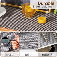 Revêtement d'étagère en PVC pour armoires et tiroirs de cuisine, tapis épais antidérapant et non adhésif, gris, 12 po x 120 po