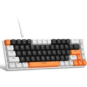 Portable Mini Mechanical Keyboard with USB Wired Connection Sublimation Gaming Keycaps PBT Material