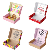 Boîtes d'emballage pour beignets, logo personnalisé, mochi, papier mignon, à emporter, blanc, rose, mini cadeau, boulangerie, pliées, imprimées, boîte à beignets bon marché