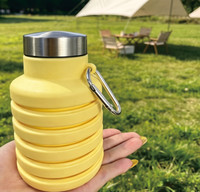 Bouteilles d'eau pliables en silicone pour l'extérieur, gourdes de sport portables et extensibles, anti-fuite, réutilisables, sans BPA