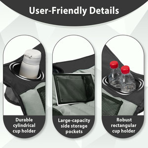 الثقيلة الكبار الصيد الرياضة رحلة محمولة للطي التخييم التخييم المتضخم كرسي مع الجانب جيب حامل الكأس - Product Image 5