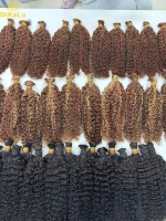 Mèches de cheveux brésiliens Remy vierges bruts, bouclés/ondulés profonds, couleur naturelle, double trame machine, permables, pointes double drawn, toutes longueurs