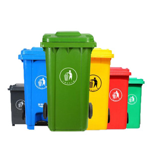 Contenedor de basura industrial de 120 240 360 litros personalizado al por mayor cubo de basura de plástico con ruedas - Product Image 5