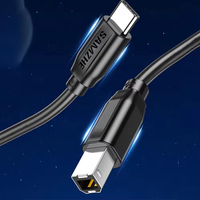 Kabel Printer SAMZHE Tipe-C ke USB-B Bahan PVC Konduktor Tembaga Murni Terlindungi untuk Printer