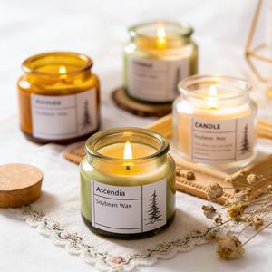 Bougie parfumée élégante en cire de soja dans des pots en verre avec parfum floral pour la décoration de la maison - Product Image 2