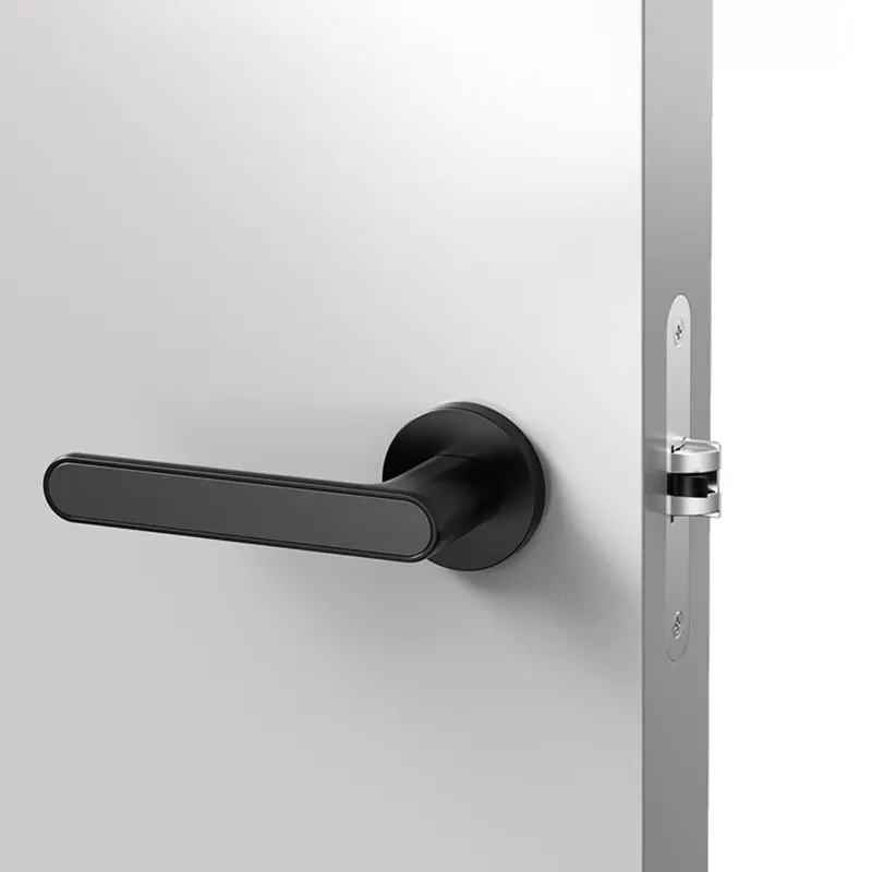 मैट ब्लैक दरवाज़े का हैंडल बिना चाबी वाला लॉक दरवाज़े का हैंडल बाथरूम/बेडरूम हेवी ड्यूटी दरवाज़ा हार्डवेयर सहायक उपकरण