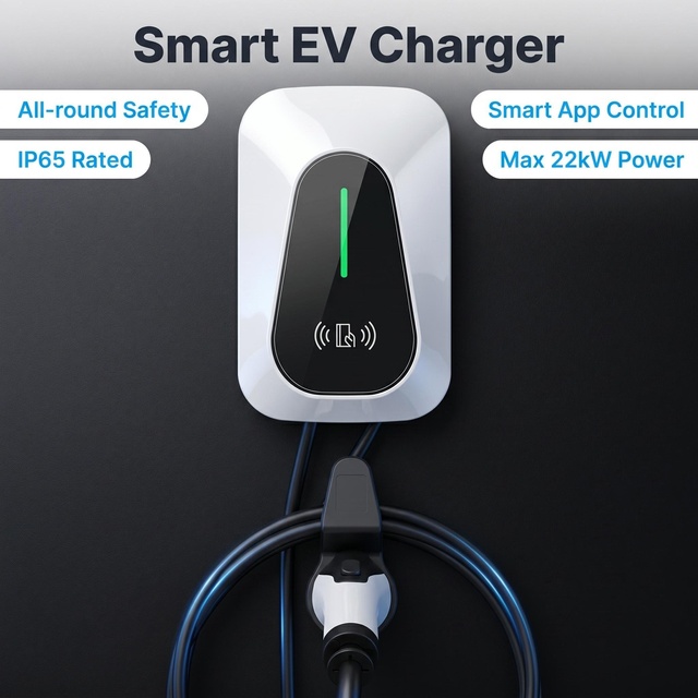 Commercial OCPP 1.6J Protocol 22kW AC EV Charger Station with DLB Dynamic Load Balance Smart Charging Pile
