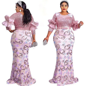 2022 <span class=keywords><strong>natale</strong></span> nuovi arrivi africani abiti da sera <span class=keywords><strong>donna</strong></span> paillettes abito da festa elegante alla moda abito sottile - Product Image 4