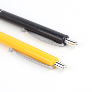 Stylo bille publicitaire de haute qualité, fin, en plastique/métal, avec impression personnalisée du logo, jaune/noir, pointe 0,7/1,0 mm, pour usage promotionnel - Product Image 3