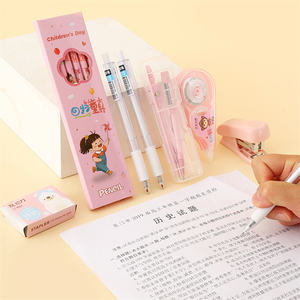 Juego de papelería para niños, venta al por mayor, grapadora y brújulas, juego de papelería de dibujos animados para niñas, regalos de cumpleaños para niños - Product Image 4