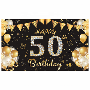 Bannière de joyeux anniversaire imprimée sur mesure 17e 18e 21e 30e 40e 50e 60e anniversaire toile de fond photographie bannière de fond - Product Image 6