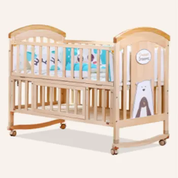 단단한 나무 어린이 침대 베스트 셀러 단단한 소나무 나무 아기 침대 디자인 아기 스윙 침대 아기 침대 부착 성인 침대