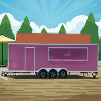 Camion-restaurant buffet mobile de forme carrée avec cuisine complète et toilettes pour Retail-220v de vinerie de crème glacée de restauration rapide de rue