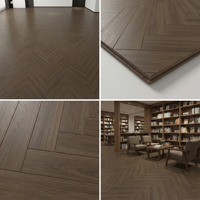 Parquet stratifié vintage multi-couches à chevrons avec motif bois foncé et parquet de 15 mm pour salon, extérieur et usage en parc