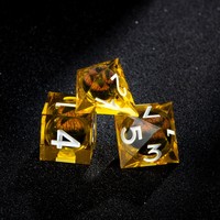 Ensemble de dés DND à noyau liquide faits à la main, dés polyédriques en résine de luxe, dés RPG ambre pour Dungeons & Dragons, cadeau TTRPG et jeux de société
