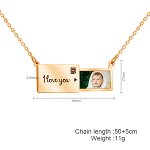 Collar Personalizado para Mujer, <span class=keywords><strong>Cadena</strong></span> <span class=keywords><strong>de</strong></span> Moda, <span class=keywords><strong>Oro</strong></span> 18K, Acero Inoxidable 316L, Gargantilla <span class=keywords><strong>con</strong></span> Colgante <span class=keywords><strong>de</strong></span> Sobre <span class=keywords><strong>de</strong></span> Amor para Parejas, Collar <span class=keywords><strong>con</strong></span> <span class=keywords><strong>Foto</strong></span> para Parejas - Product Image 1