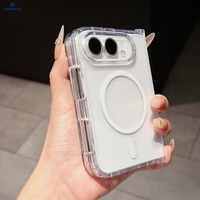Coque magnétique antichoc transparente et minimaliste pour iPhone 18 Fold, anti-jaunissement
