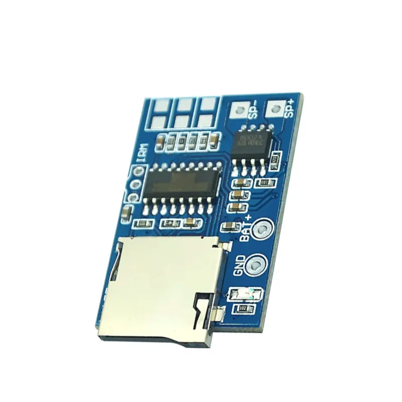 TF card MP3 decoder board module 3.75V lithium battery power supply with 2W mixed mono memory playback function