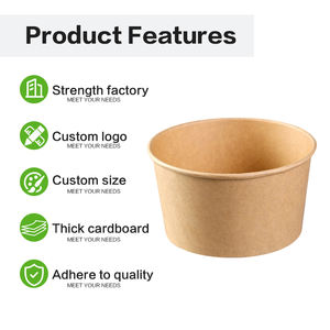 Bol en papier jetable compostable personnalisé rectangulaire ou rond pour salade, <span class=keywords><strong>Poke</strong></span> <span class=keywords><strong>Bowl</strong></span>, emballage en papier prêt à l'emploi - Product Image 5