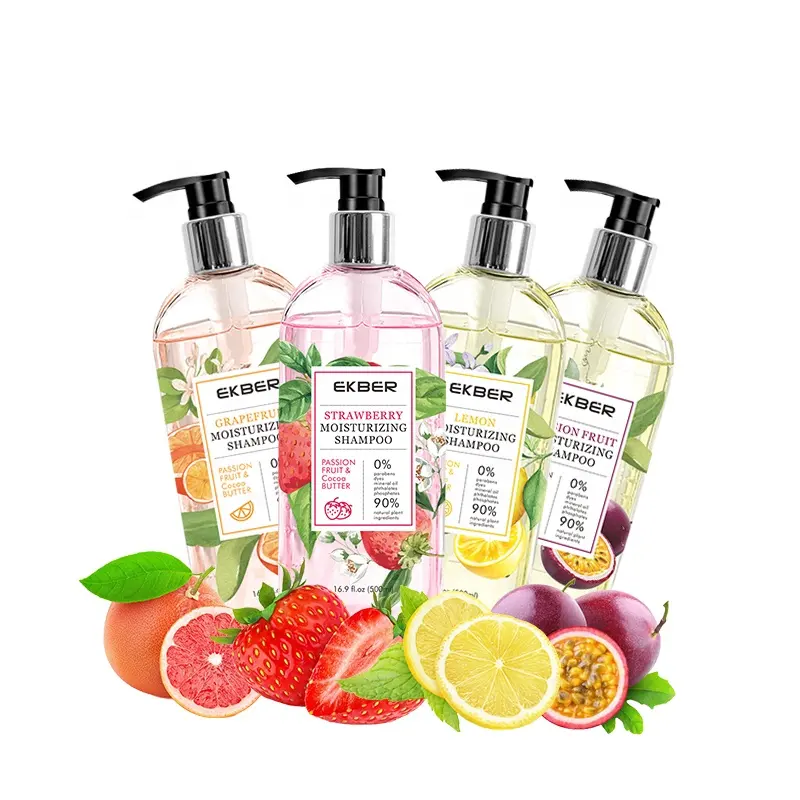 Private Label Fruit Essence Shampoo 100% Fruit Extract Smoothing Anti-dandruff Natural Shampoo Black Hair Shampoo Fruit