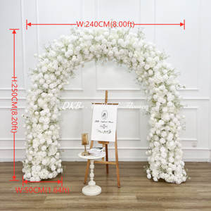 DKB Roses blanches populaires et bébé souffle arc de mariage décor de fleurs artificielles pour fête et mariages - Product Image 2