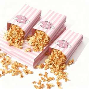 Pink Striped Popcorn Eco-Friendly <b>Paper</b> Bags for Concession Stands, Cinema Events & Branded Popcorn Packaging (Customizable) - Product Image 5