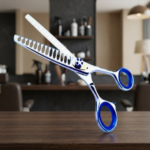 Tijeras de Peluquería Canina ASAP con Forma de Luna, Acero Inoxidable de Alta Calidad, 28 Dientes, para Diestros, Mango Largo, Profesionales, para Entresacar - Product Image 2