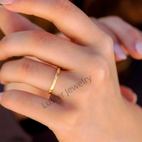Bague en Or Massif Luster Jewelry 10k 14k 18K pour Couples, Bagues de Fiançailles et de Mariage en Or Uni, Conçues par des Designers Renommés