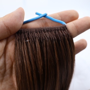 Extensions de cheveux à clipser <span class=keywords><strong>sans</strong></span> fil, double plume, Remy, cheveux vietnamiens, lisses, bruns, pour postiche - Product Image 5