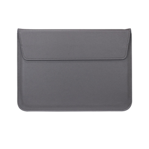 Funda para portátil <span class=keywords><strong>gris</strong></span>, bolsa para portátil de PU, logotipo personalizado, maletín impermeable para viajes de negocios con soporte de 15 pulgadas - Product Image 1