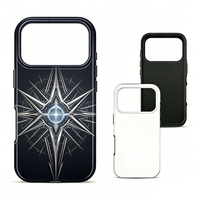 Coque de téléphone portable 2-en-1 en TPU+PC, vierge pour sublimation 3D, antichoc, écologique, pour impression DIY, prix de gros