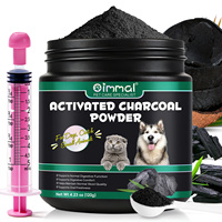 Oimmal 120g Compléments Alimentaires pour Animaux de Compagnie Charbon Actif Naturel de Qualité Alimentaire en Poudre pour Chiens et Chats Soutien Digestif Contre les Intoxications