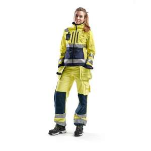 BLAKLADER - 490225173389S Women's <b>Hi</b>-<b>Vis</b> <b>Softshell</b> <b>jacket</b> Yellow/Navy blue - EAN 7330509508381 <b>HI</b>-<b>VIS</b> WORKWEAR - Product Image 3
