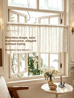 Voilage Moderne French Moon Branch Shadow 100% Polyester à Motif Floral Translucide Léger Toutes Saisons pour Fenêtre de Baie de Cuisine