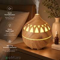 Diffuseur d'arômes en bois avec LED 7 couleurs, humidificateur d'air à brume froide silencieux USB pour bureau, chambre, maison, décoration