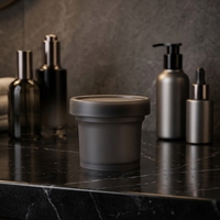 Pot cosmétique en PP à col large de 200 ml, design à double couvercle intérieur et extérieur, conteneur en plastique brun mat pour masque capillaire, lotion corporelle, emballage