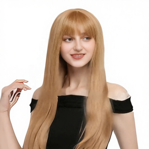 Perruque Synthétique Lisse et Soyeuse en Promotion, Non Cheveux Humains, Sans Lacet, Double Trame Faite à la Machine, Douce et Volumineuse pour Femme, Usage Quotidien - Product Image 3