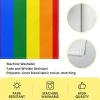 Taplak Meja Cetak Kustom QTPOC, Ornamen Meja Poliester Seri Pelangi Gay untuk Gaya Meja Dapur & Pesta Acara Khusus