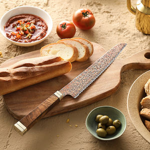 XINZUO nouveaux couteaux tranchants en acier damas en cuivre 53 couches tricolore haute qualité Padauk Burl poignée couteau à pain personnalisé - Product Image 4