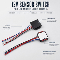 Saklar Sensor Sentuh 12V Grosir, Peredup Lampu Cermin Induktif Pintar, Tombol Tunggal, Kontrol Cermin Rias Kamar Mandi