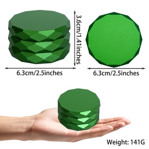 Custom Logo Aluminum <b>Herb</b> <b>Grinder</b> 4 Piece Manual Dry <b>Herb</b> Crusher Diamond Shape Multi Color <b>for</b> Storage - Product Image 2