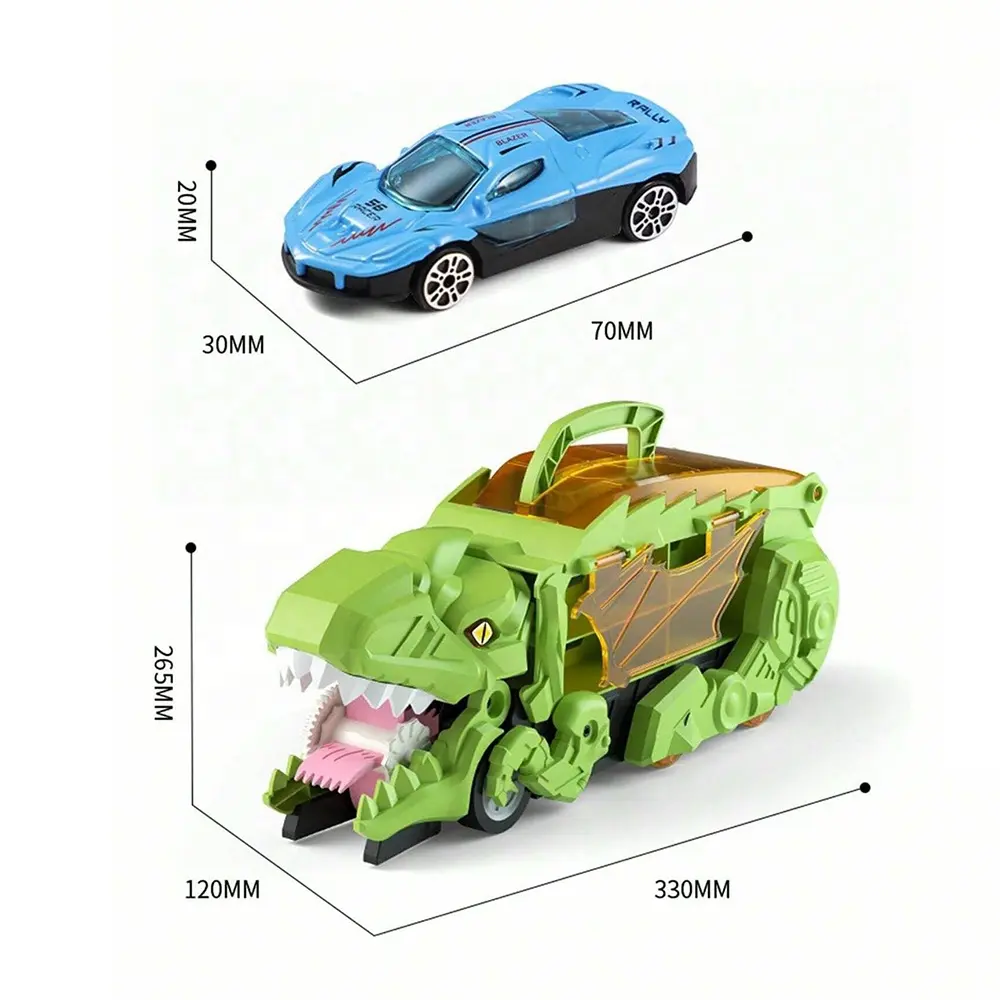 공룡 운송 자동차 장난감 운송업자 트럭 장난감 자동차 4 개의 합금 자동차로 트랙 세트, 트럭 장난감은 유아용 디노로 변신합니다.