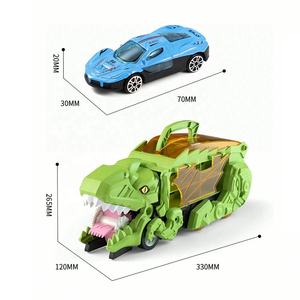 Jouets de <span class=keywords><strong>voiture</strong></span> de transport de dinosaures, camion de transport de jouets, ensemble de pistes avec 4 voitures en alliage, camion de jouets se transforme en dinosaure pour tout-petits - Product Image 6