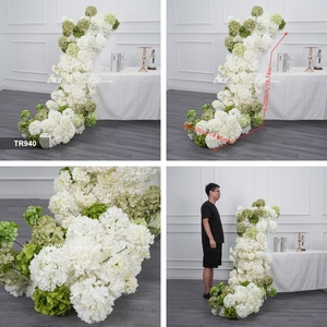Camino de mesa de flores artificiales de seda hecho a mano para bodas, telón de fondo para graduación, decoración de fondo para fiestas de Halloween. - Product Image 2