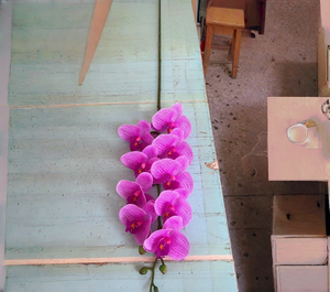 ดอกกล้วยไม้9หัวดอกไม้ประดิษฐ์ดอกไม้สัมผัสได้จริงสำหรับการจัดดอกไม้ในงานแต่งงาน - Product Image 3