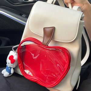 Sac à dos personnalisé Ita pour filles japonaises de premier cycle du secondaire Sac à dos transparent pour poupée Catton pomme rouge Sac à dos à épingles d'affichage - Product Image 5