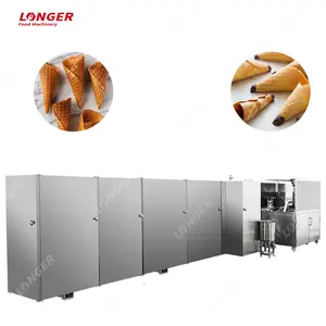 Industrie preis Automatische Waffel keks Backen Knackiger Schnee Rolled Sugar Cone Making Machinery Eistüte Maschine zum Verkauf