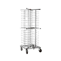 Chariot à assiettes mobile en acier inoxydable haute stabilité pour 80 assiettes, pour hôtels et restaurants